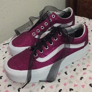 Pink glitter vans!*+•+*’’+•